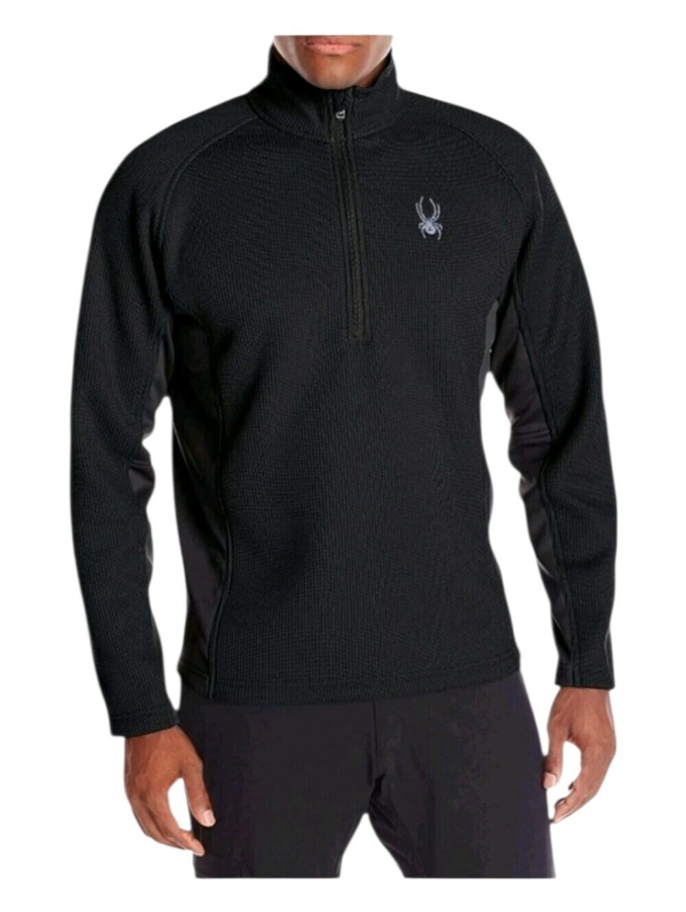 Spyder Mens Black Athletic Outbound Half Zip Midweight Core Pullover Size XL